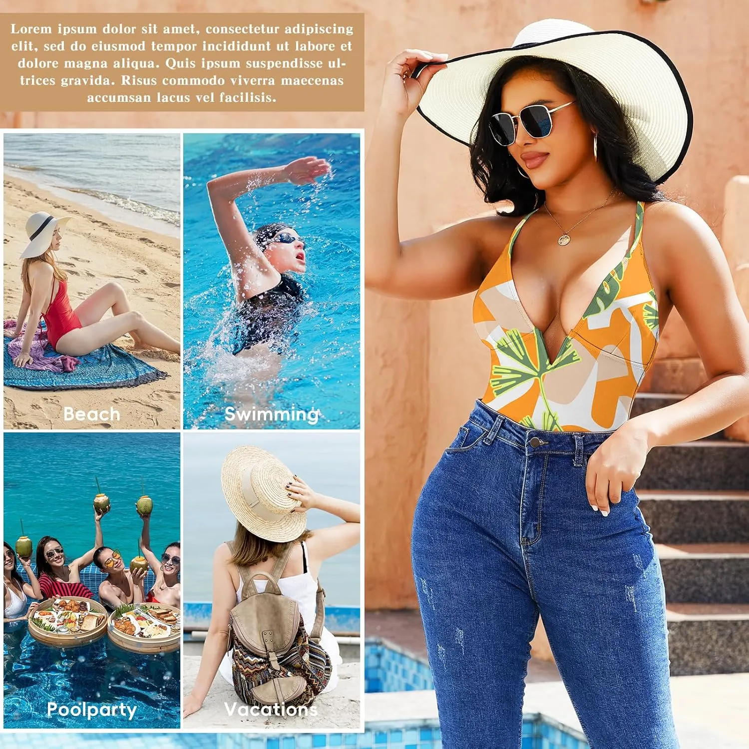 JOYSHAPER Women's One-Pieces Swimsuits for Tummy Control Bathing Suits Deep V Neck Swimsuits Cover-Ups Bodysuits