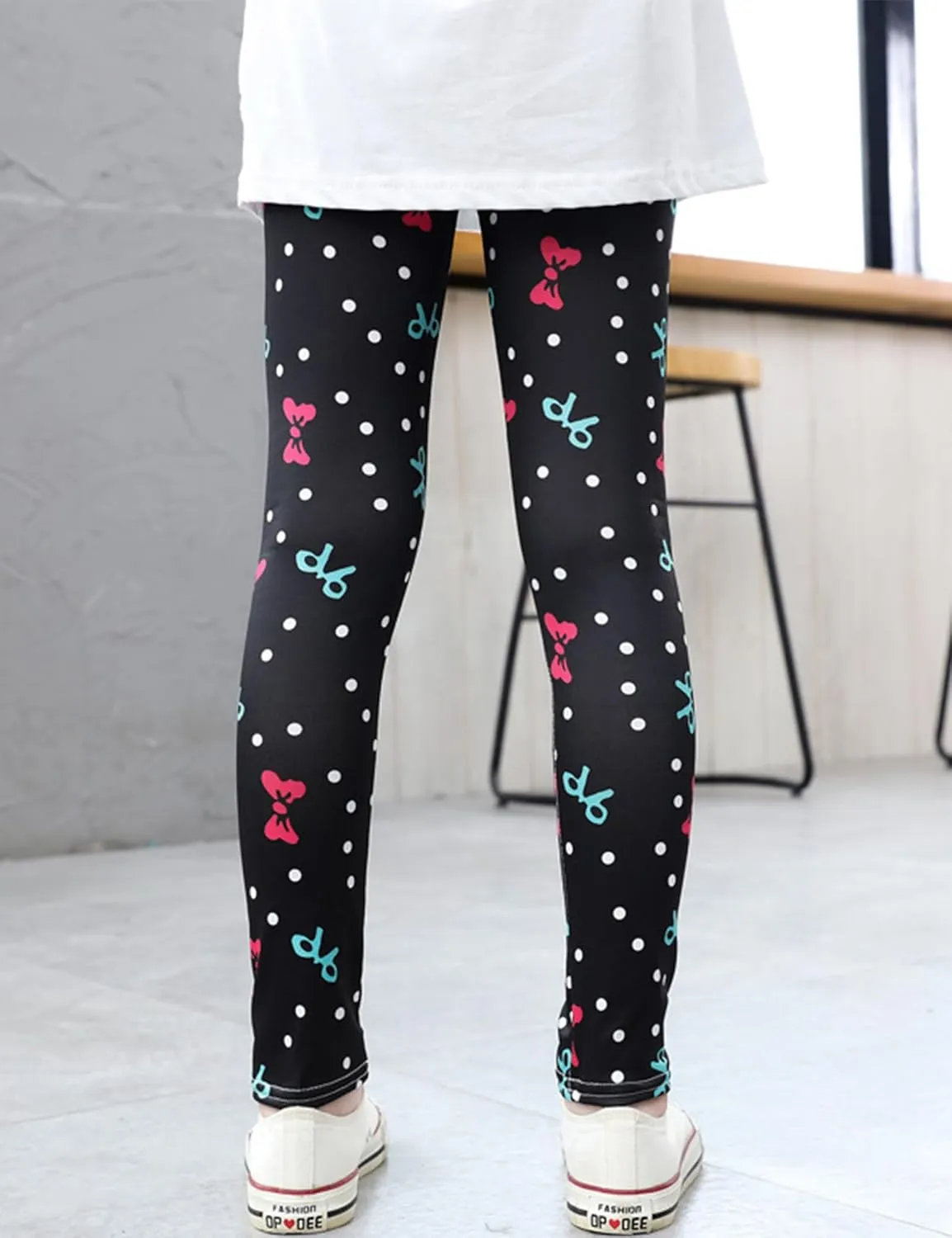 Kiench Girls Printed Leggings Pack of 2 Stretch Yoga Pants for Kids 2-11 Years