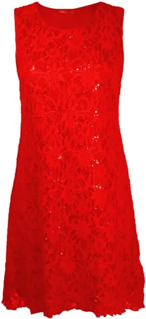 Ladies Womens Plus Size Lace Sequin Party Peplum Top or Dress Sizes 10-24