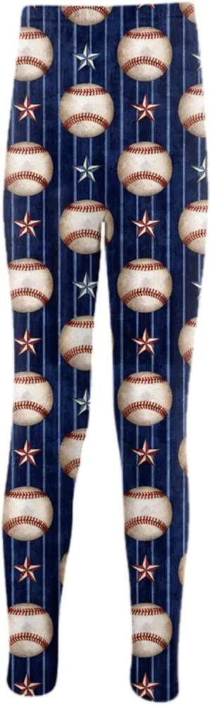 Leggings Denim Girls Toddler Baby Girls Baseball Printed 3Ds Ptints Leggings Yoga Pants Cute Slim Fitted Stretch Pants Toddler Kids Pants Girls 24 Months (Blue, 10-12 Years)