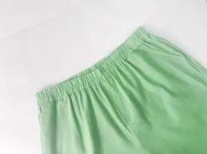 Linen Outfits for Women 2 Piece Set Solid Crew Neck Sleeveless Tank Tops and Wide Leg Pants Suits with Pockets