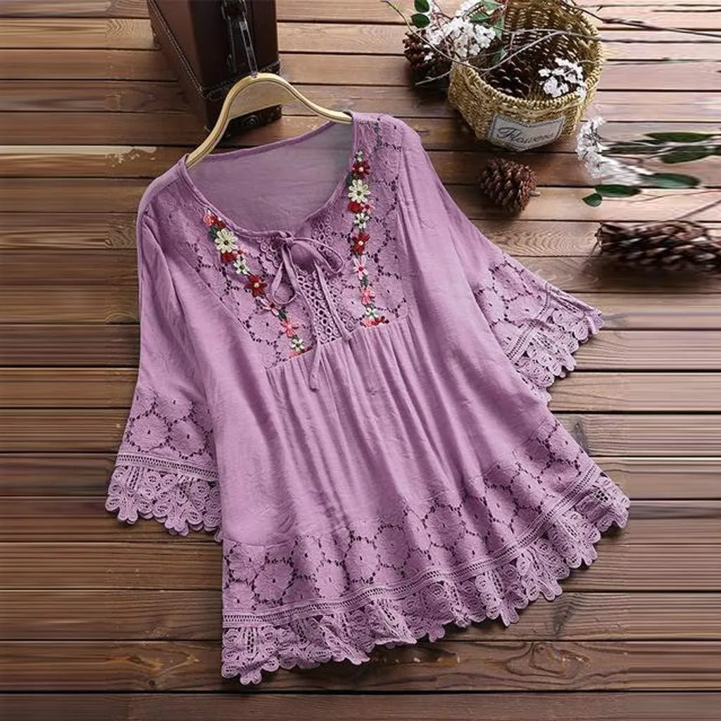 Linen Shirts for Women Summer Cotton Linen Plain Long Sleeve Tunic Tops Casual Loose Fit Beach V-Neck Tee Tops