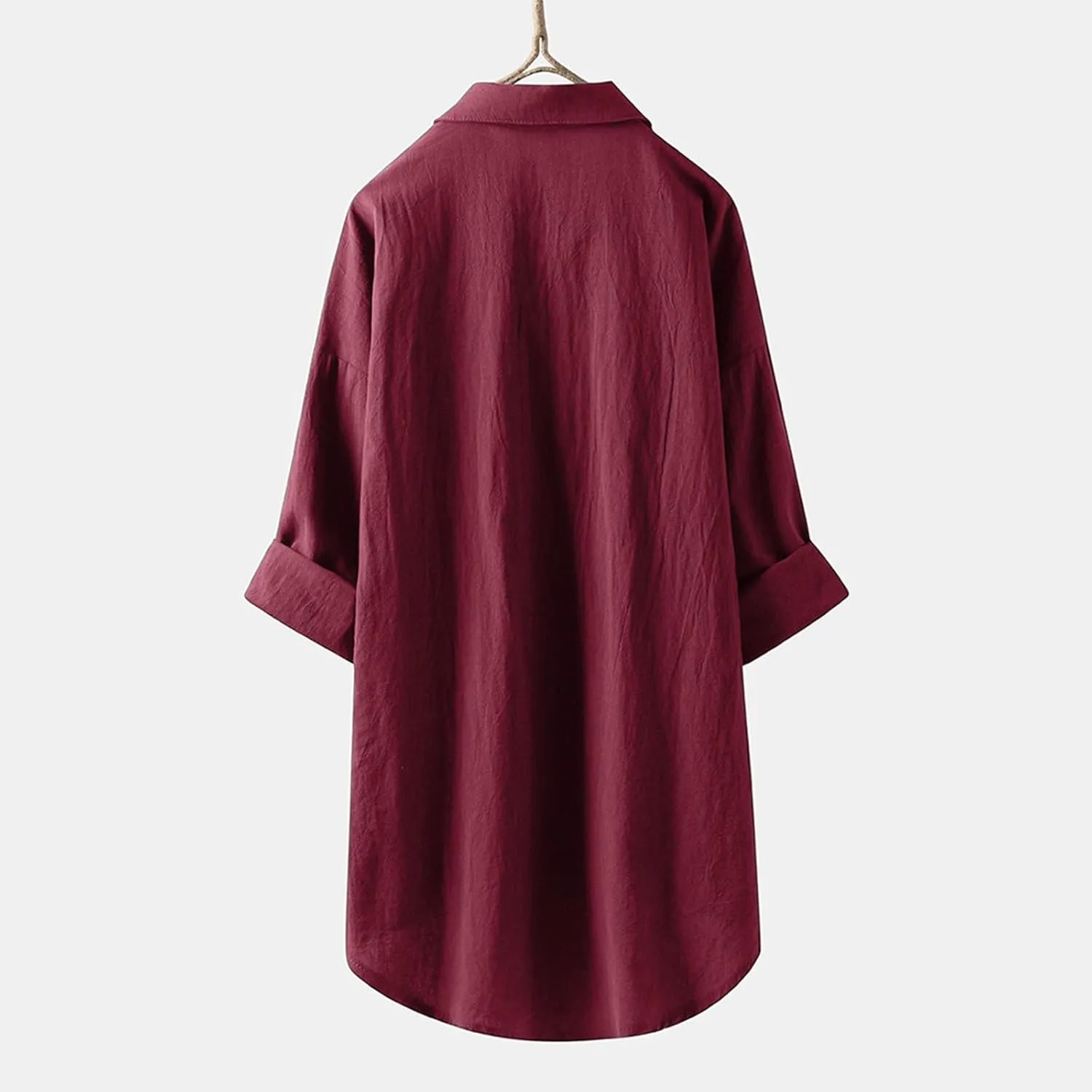 Linen Tops for Women Oversized Crewneck Summer Short Sleeve Cotton Linen Tee Shirt Plain Casual Henley Blouse