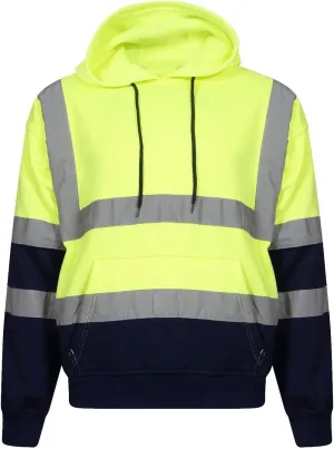 MA ONLINE Mens Pullover Hoodie Visibility Workwear Boys High Reflective Hooded Jacket Small/5XL