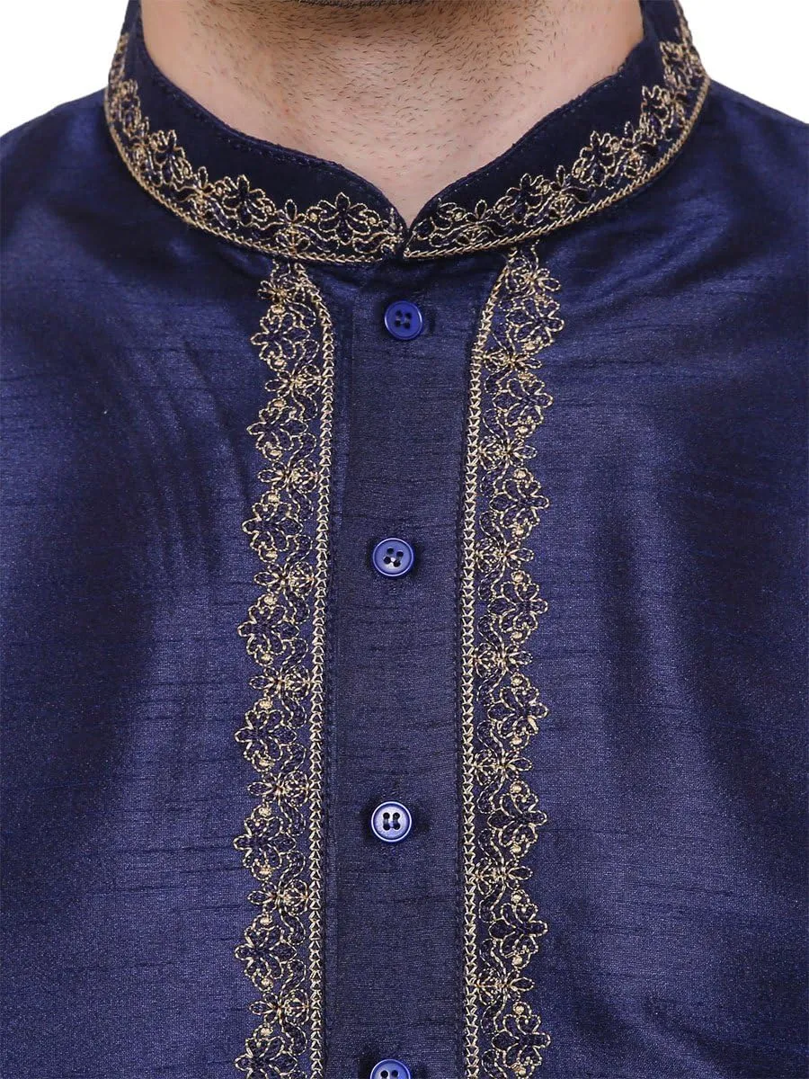 Maple Clothing Kurta Pajama Set Men's Indian Ethnic Wedding Party Dress Art Silk