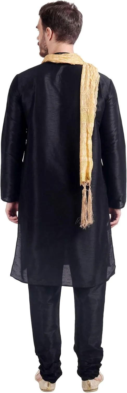 Maple Clothing Kurta Pajama Set Men's Indian Ethnic Wedding Party Dress Art Silk