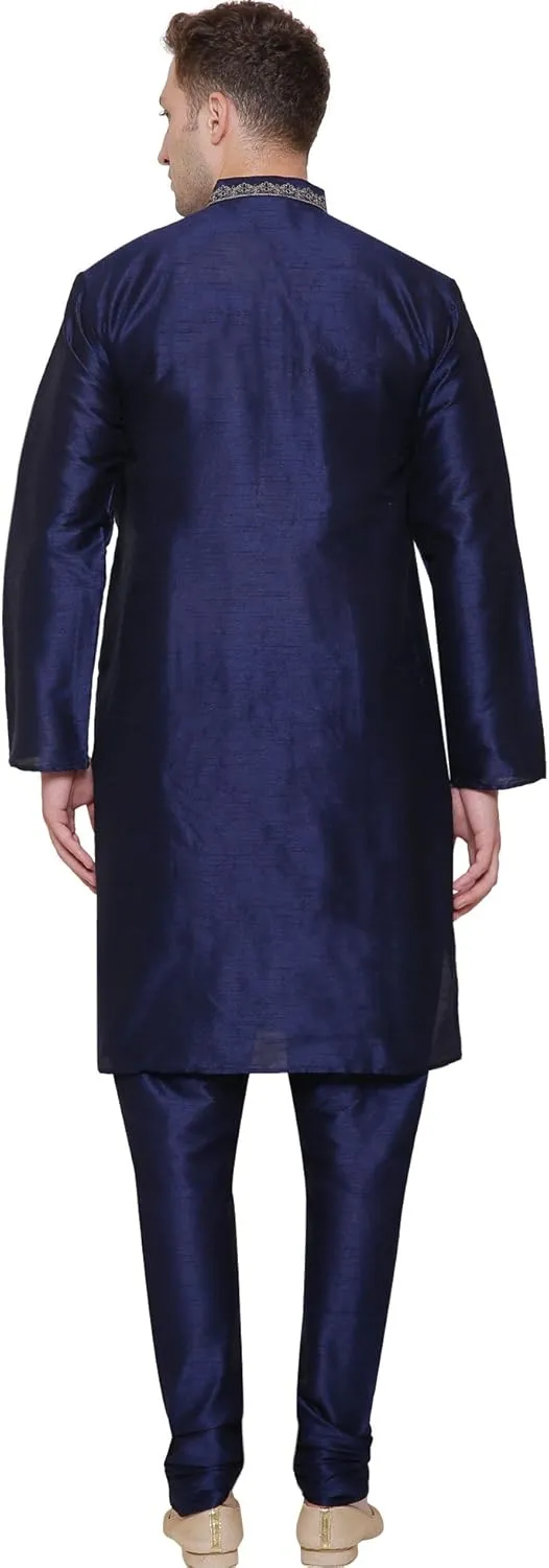 Maple Clothing Kurta Pajama Set Men's Indian Ethnic Wedding Party Dress Art Silk