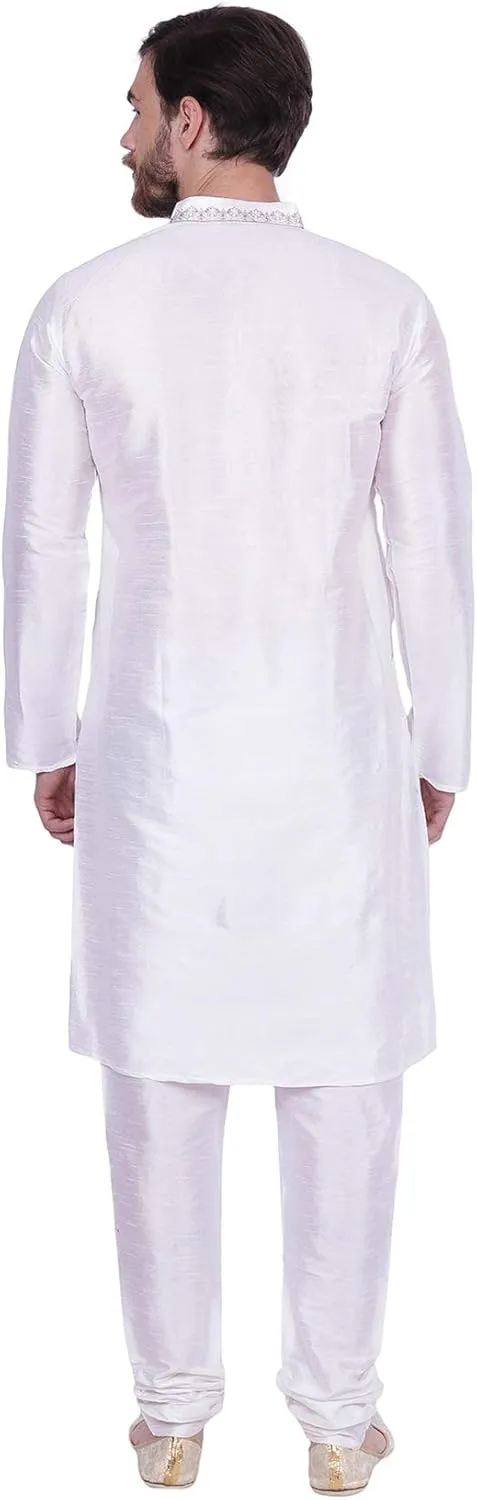 Maple Clothing Kurta Pajama Set Men's Indian Ethnic Wedding Party Dress Art Silk