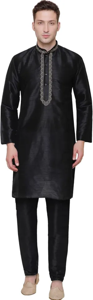 Maple Clothing Kurta Pajama Set Men's Indian Ethnic Wedding Party Dress Art Silk