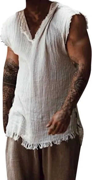Mens Workout Tank Tops Retro V-Neck Gym Fitness Bodybuilding Stringer Muscle Cut Off Sleeveless Workout T Shirts Vests White