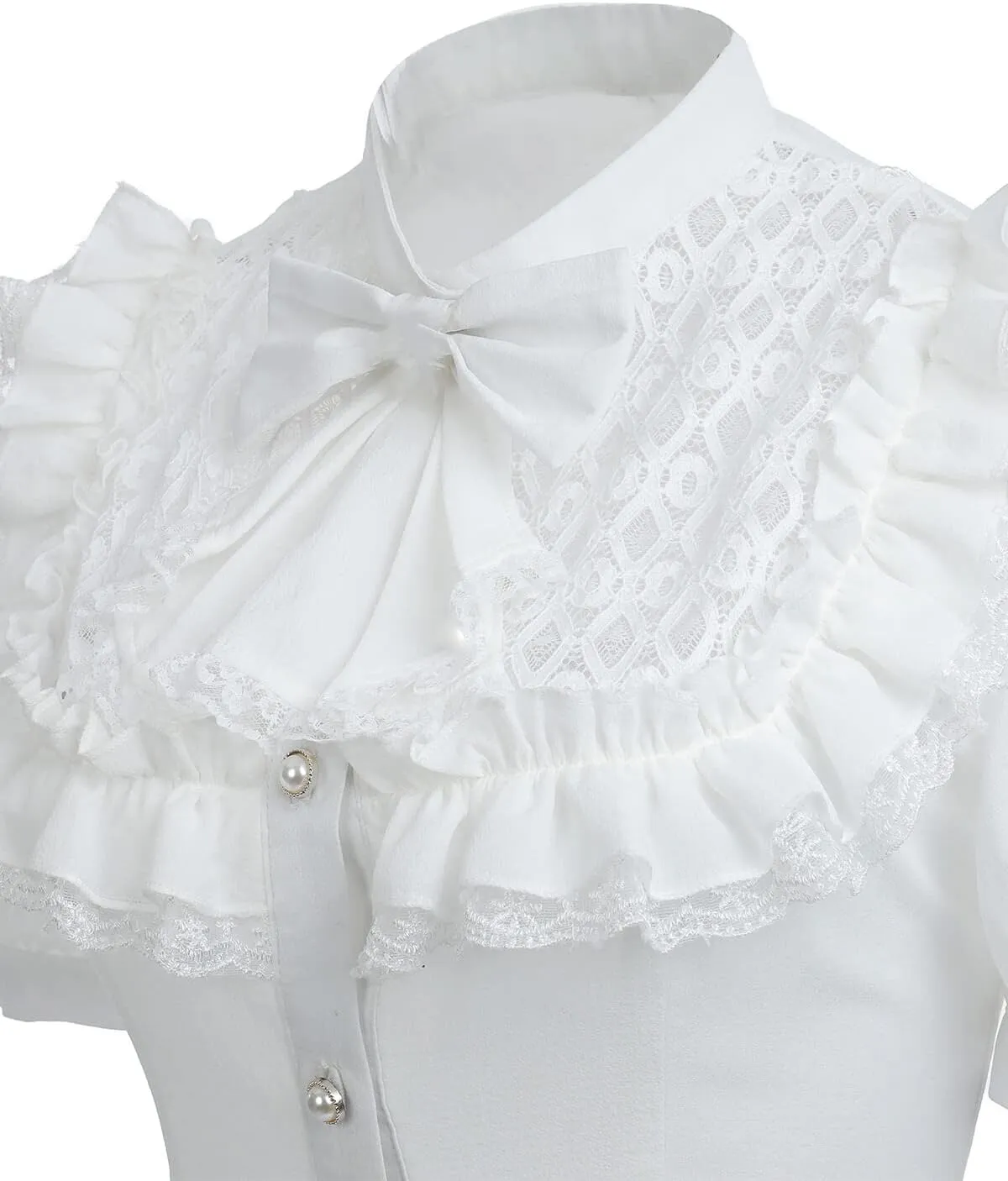 Nuoqi Victorian Blouse Womens Gothic Shirt Vintage Long Sleeve Lotus Ruffle Tops