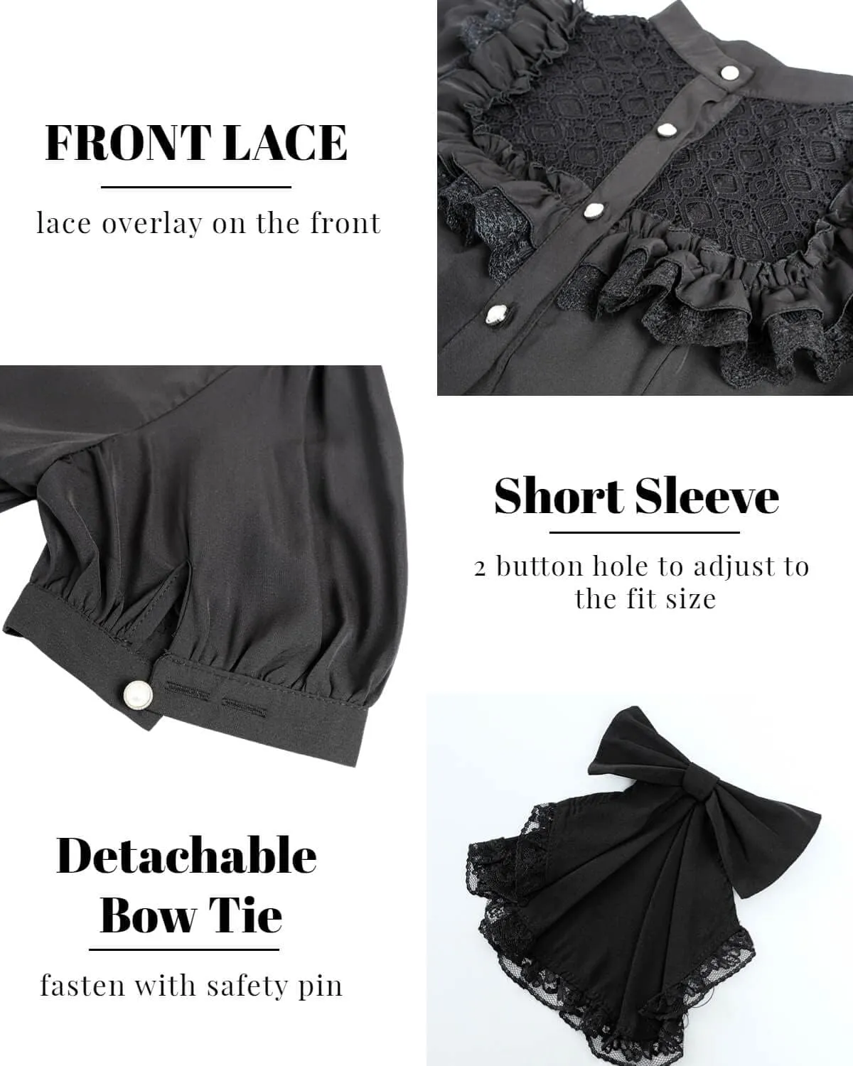 Nuoqi Victorian Blouse Womens Gothic Shirt Vintage Long Sleeve Lotus Ruffle Tops