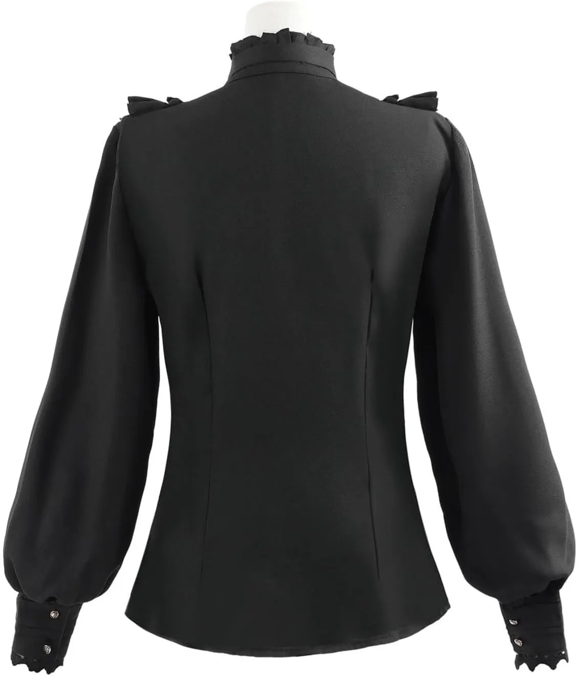 Nuoqi Victorian Blouse Womens Gothic Shirt Vintage Long Sleeve Lotus Ruffle Tops