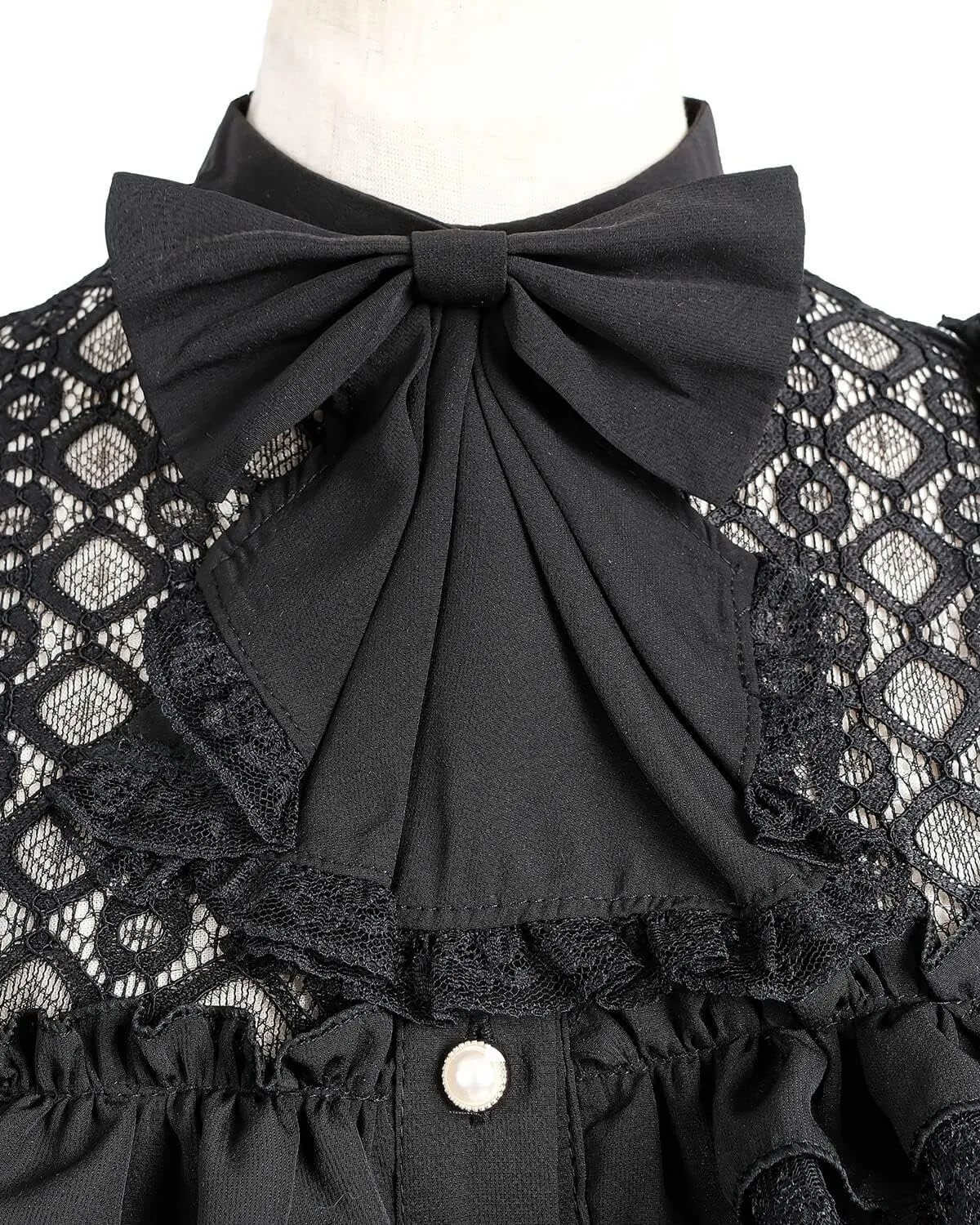 Nuoqi Victorian Blouse Womens Gothic Shirt Vintage Long Sleeve Lotus Ruffle Tops