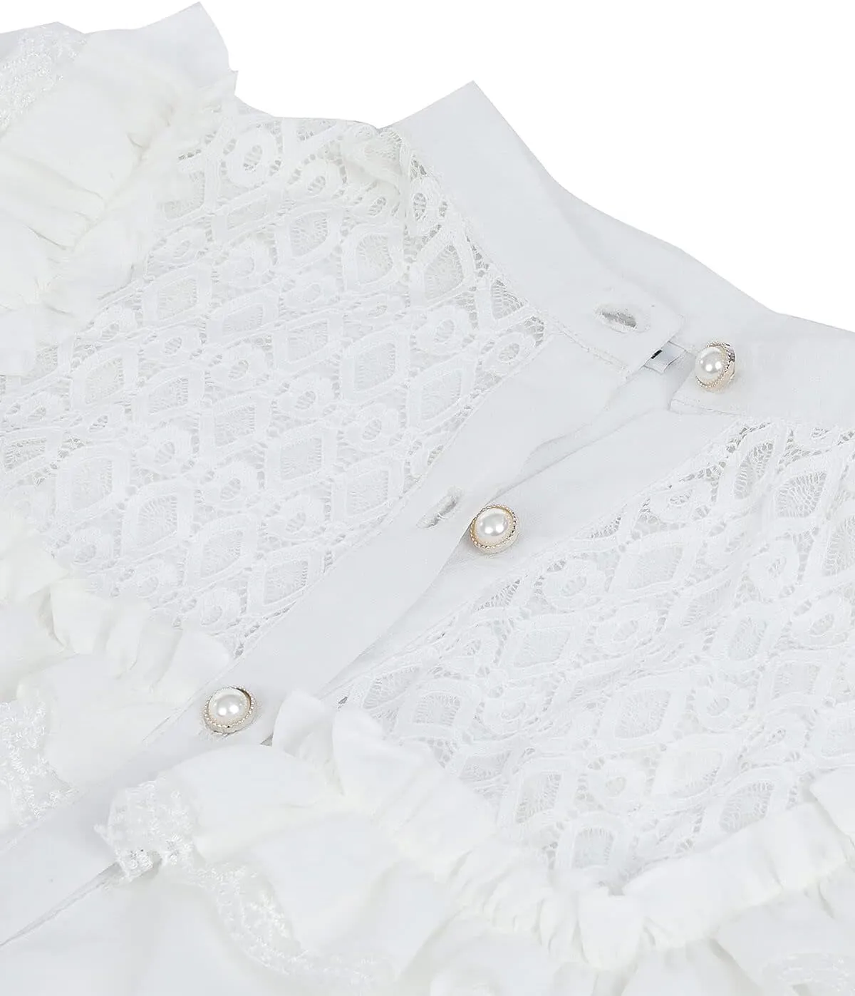 Nuoqi Victorian Blouse Womens Gothic Shirt Vintage Long Sleeve Lotus Ruffle Tops