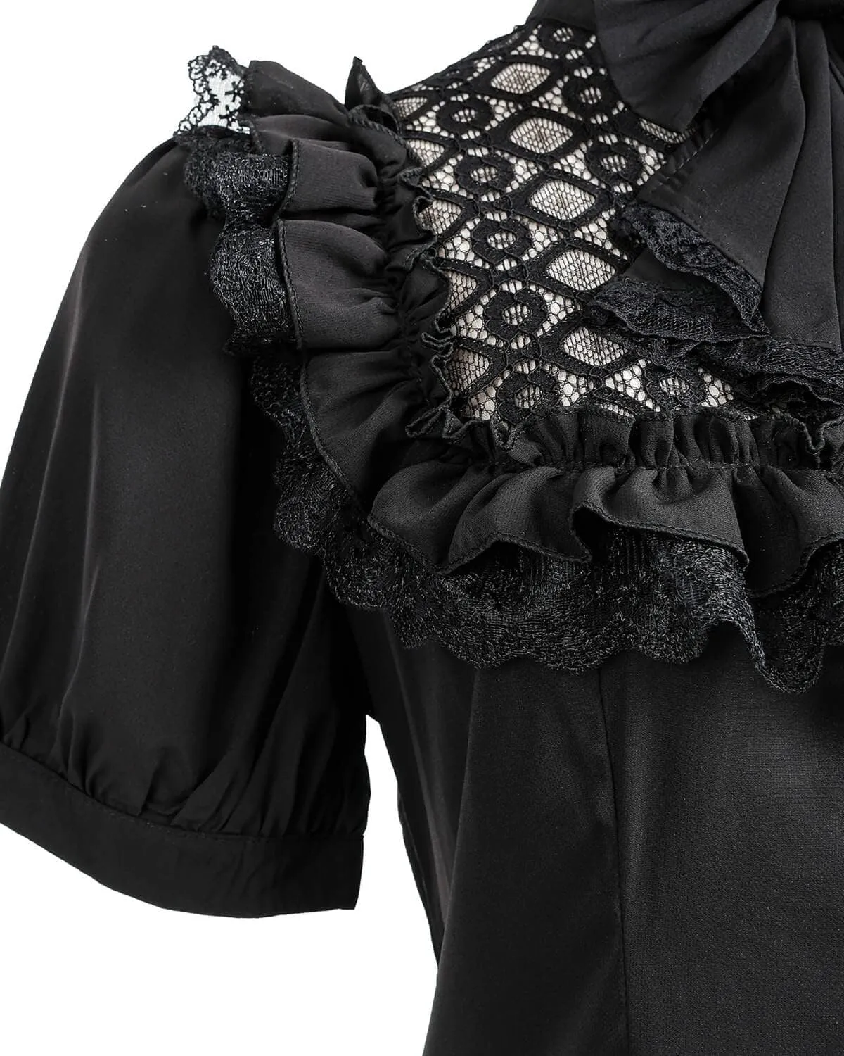Nuoqi Victorian Blouse Womens Gothic Shirt Vintage Long Sleeve Lotus Ruffle Tops