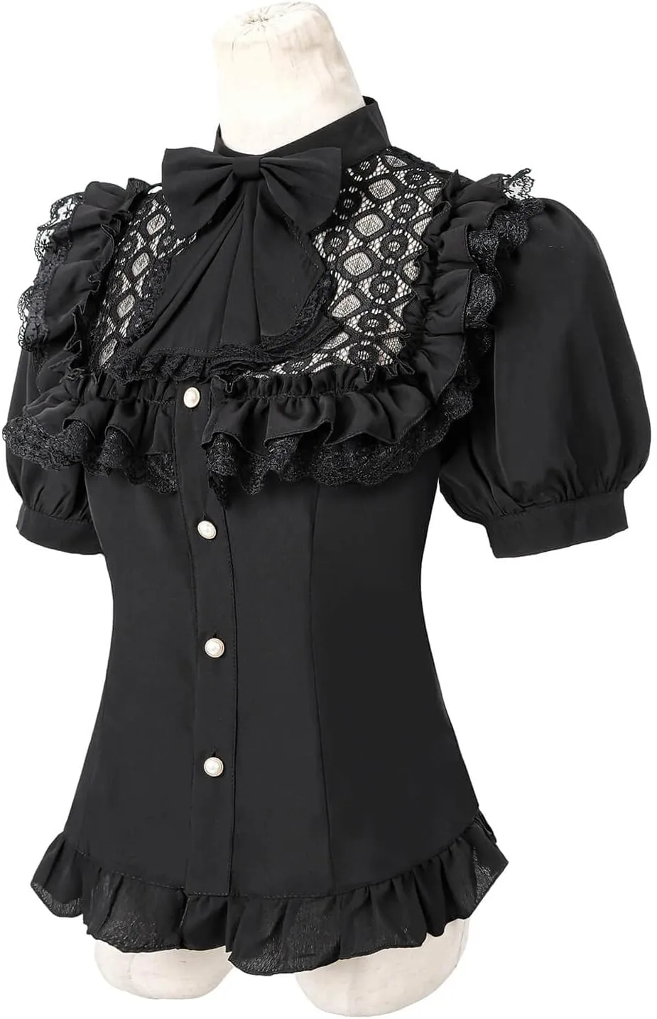 Nuoqi Victorian Blouse Womens Gothic Shirt Vintage Long Sleeve Lotus Ruffle Tops