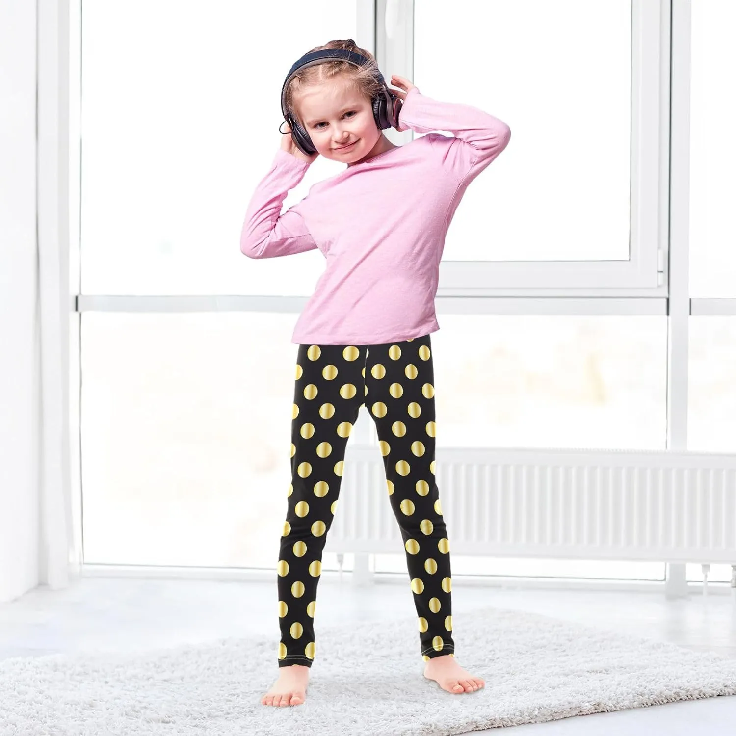 ODAWA Fresh Watercolor Fruit Girls Legging Soft Full Length Stretch Pants Girls Printed Leggings Yoga Pants, (4-10 Years)