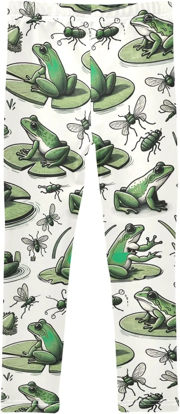 ODAWA Strawberries Daisies Girls Leggings Ankle Length Girls Printed Leggings Comfortable Leggings for Girls, 4t to 10 Years