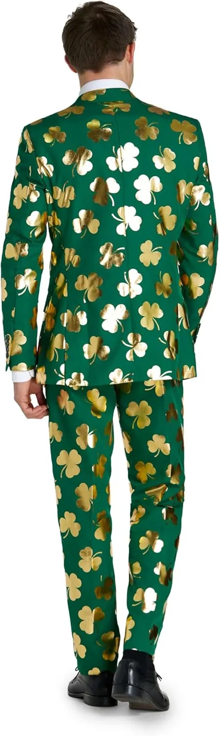 Opposuits Men's St. Paddy's Day Suit - St. Patrick's Day Party Wear - Slim Fit - Including Blazer, Pants and Tie - Green