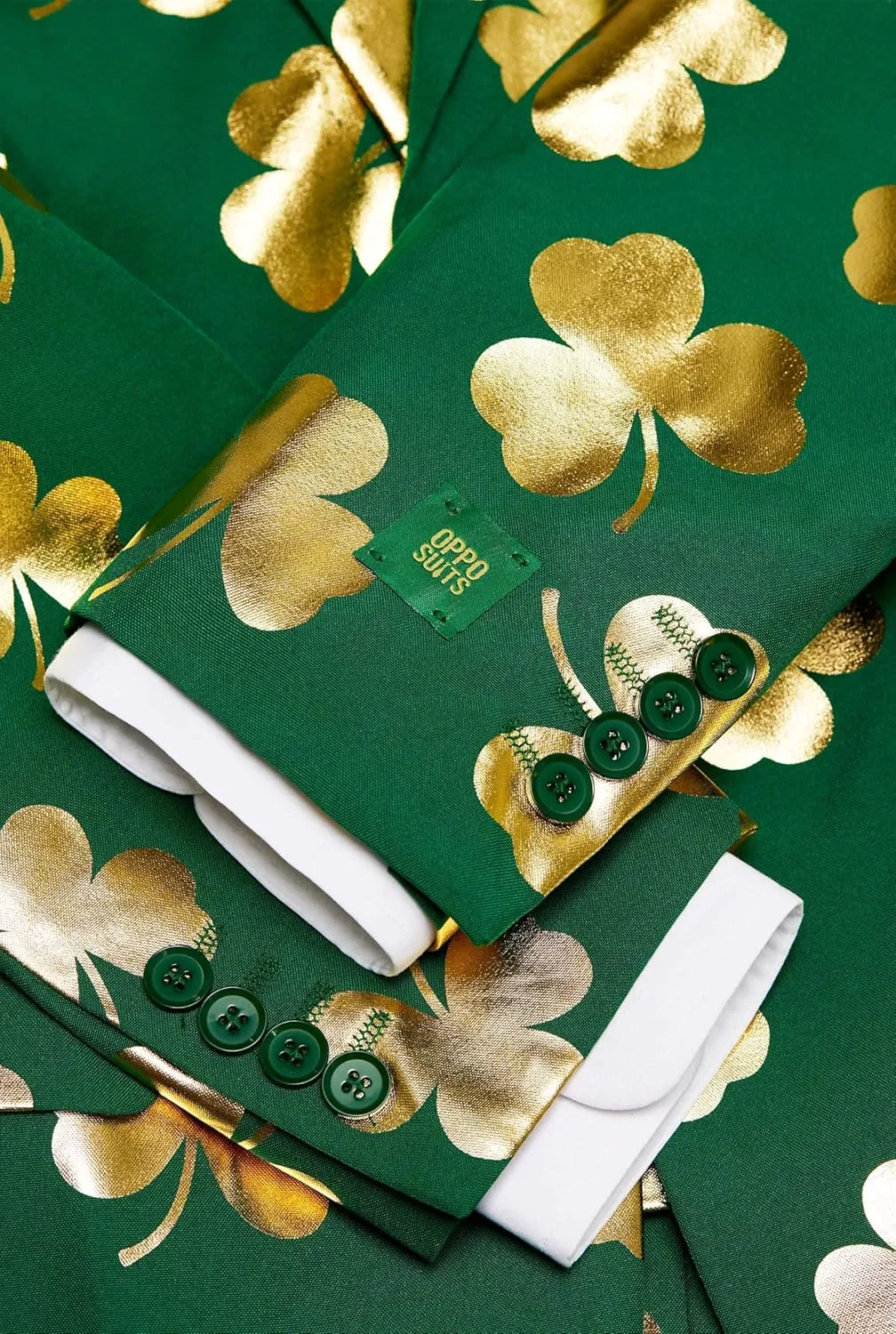 Opposuits Men's St. Paddy's Day Suit - St. Patrick's Day Party Wear - Slim Fit - Including Blazer, Pants and Tie - Green
