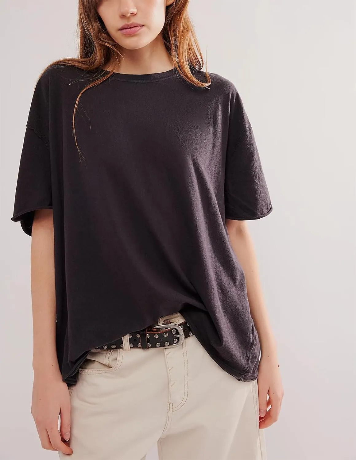 Oversized Graphic Tshirts for Women Teens Y2K Flower Short Sleeve Baggy Shirts Summer Aesthetic Beachy Coastal Tops
