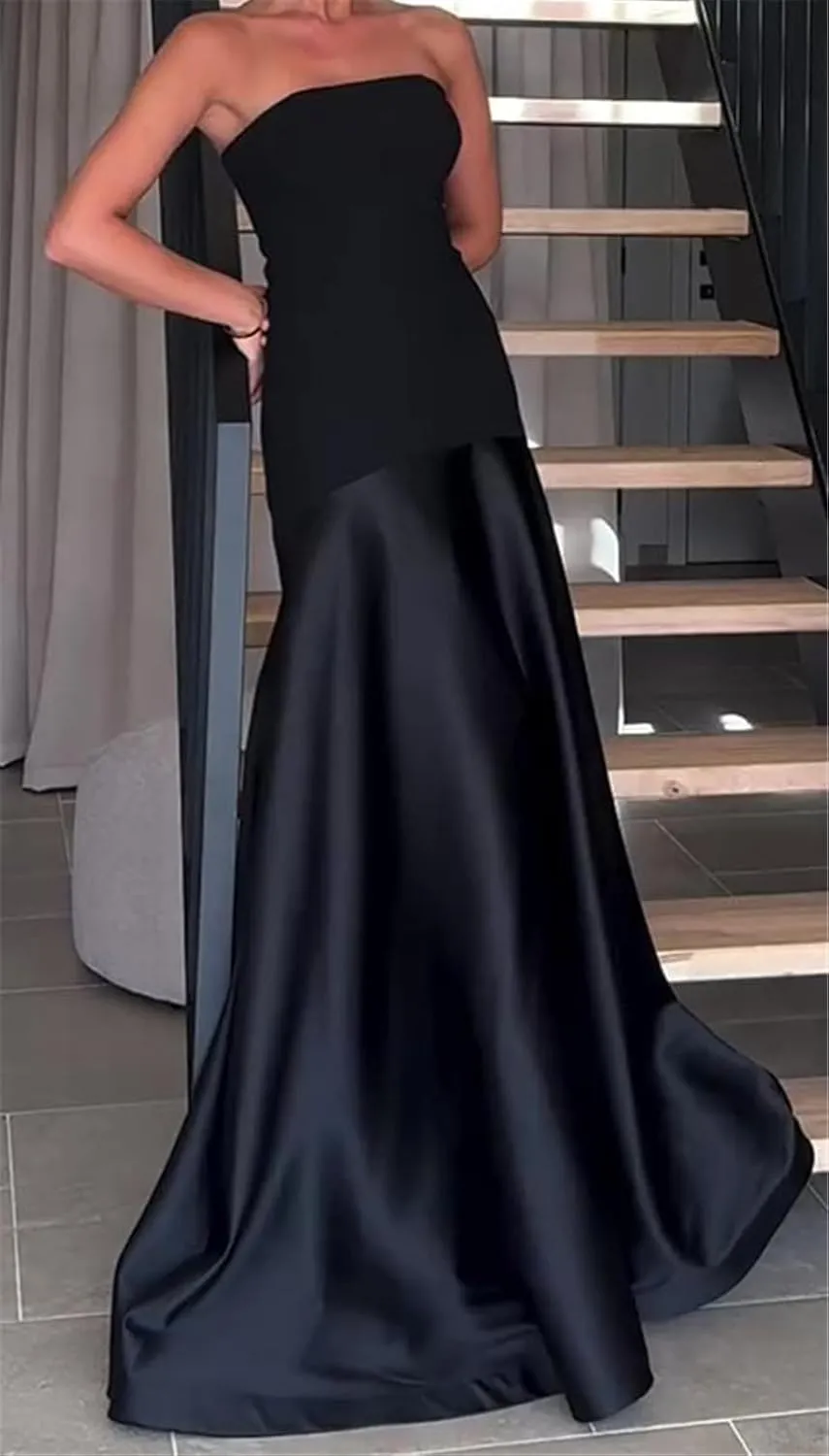 Qikaka Women's Sleeveless Off Shoulder Colorblock Bodycon Sexy Nightclub Party Long Dress
