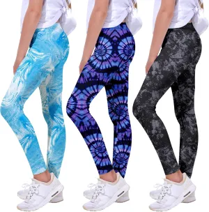 Quedoris Girls Printed Leggings Yoga Pants Multipack Leggings for Kids in 3t to 13 Years