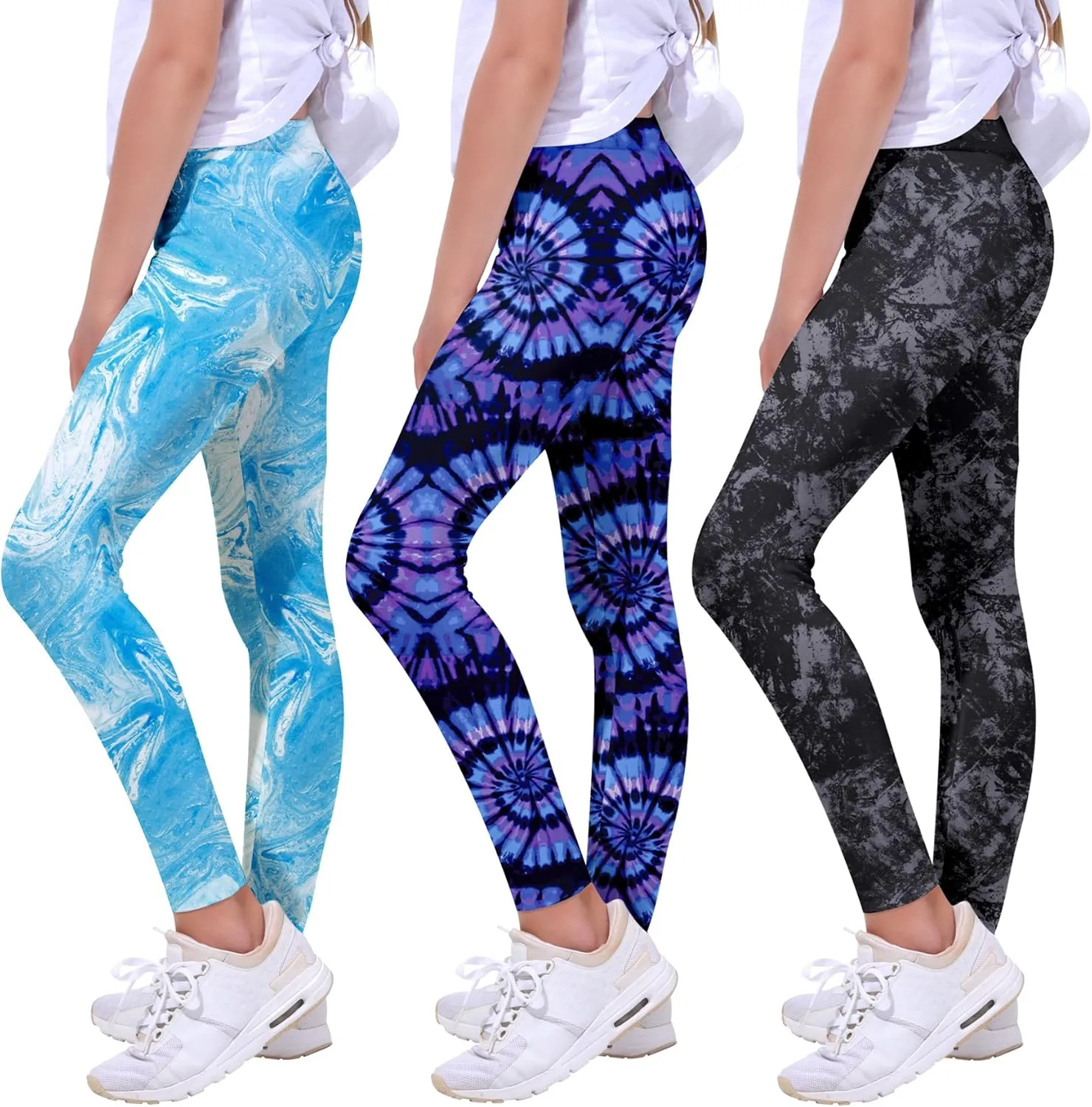 Quedoris Girls Printed Leggings Yoga Pants Multipack Leggings for Kids in 3t to 13 Years
