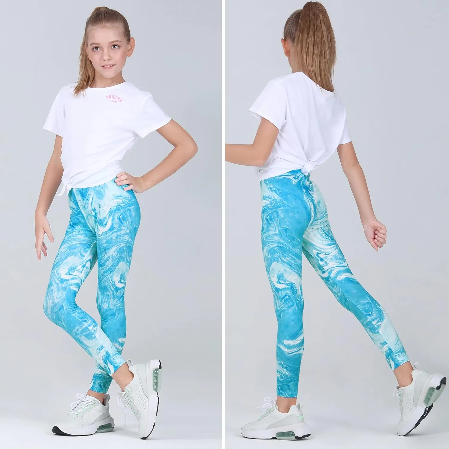 Quedoris Girls Printed Leggings Yoga Pants Multipack Leggings for Kids in 3t to 13 Years
