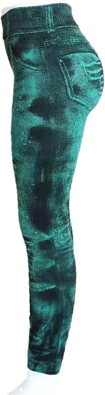 Ruziyoog Womens High Waist Printed Leggings Stretchy Slim Fit Pants Tummy Control Workout Leggings for Yoga Gym and Workout