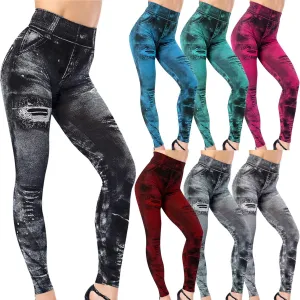 Ruziyoog Womens High Waist Printed Leggings Stretchy Slim Fit Pants Tummy Control Workout Leggings for Yoga Gym and Workout