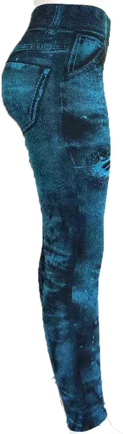 Ruziyoog Womens High Waist Printed Leggings Stretchy Slim Fit Pants Tummy Control Workout Leggings for Yoga Gym and Workout