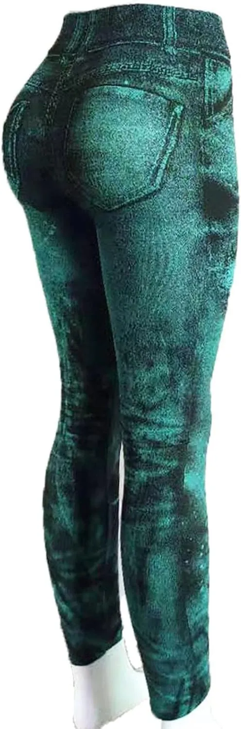 Ruziyoog Womens High Waist Printed Leggings Stretchy Slim Fit Pants Tummy Control Workout Leggings for Yoga Gym and Workout