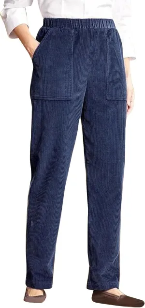 sdbrld Corduroy Pants Women Straight Leg Fall Elastic High Waisted Vintage Wide Leg Pants Winter Lounge Pants with Pockets