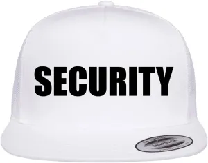 Security Trucker Mesh 5 Panel Snapback Baseball Cap Hat Black