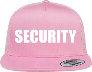 Security Trucker Mesh 5 Panel Snapback Baseball Cap Hat Black