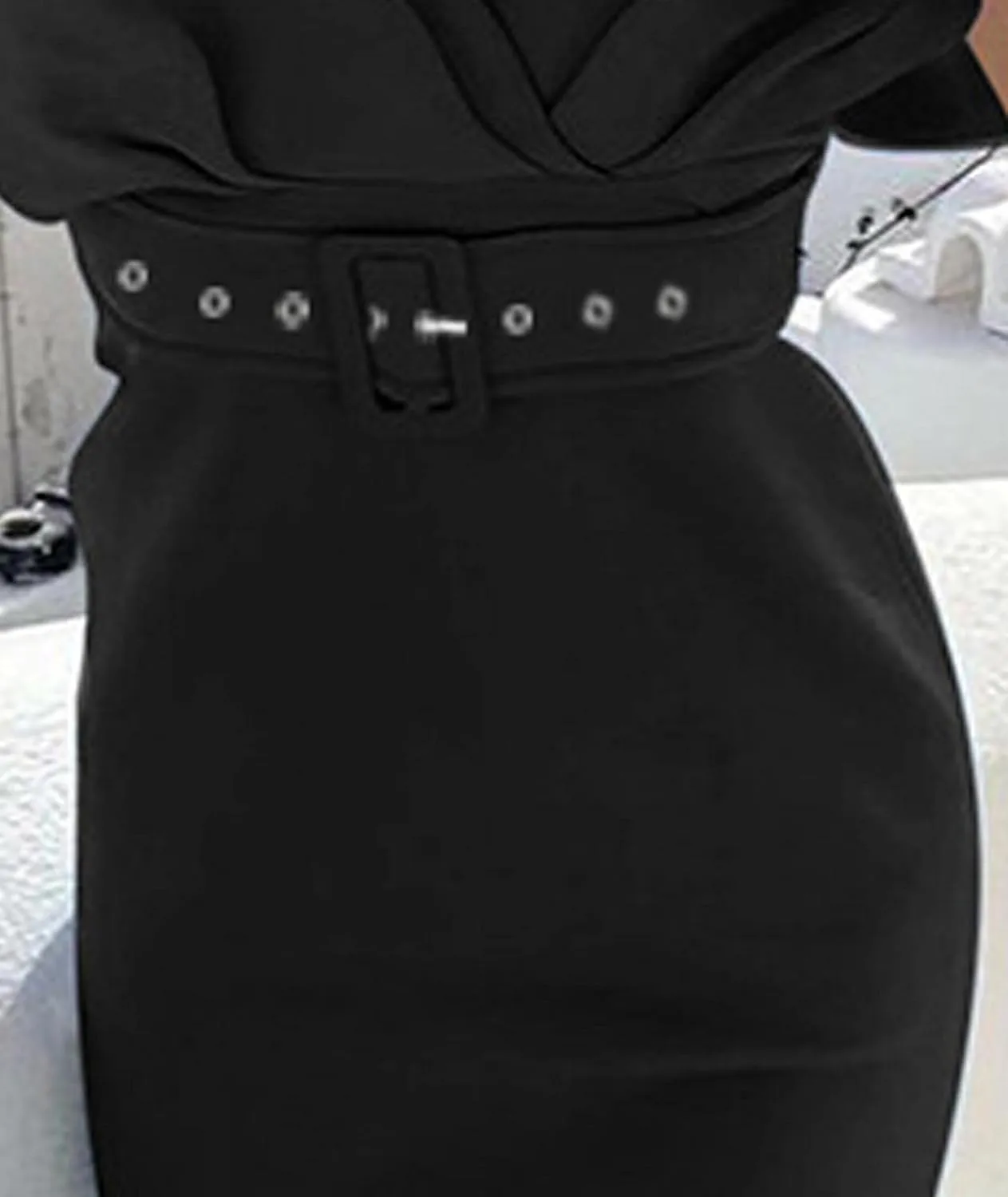 Sexyshine Women's Sexy Off-Shoulder V-Neck Wrap Dress with Belt Elegant Bodycon Midi Evening Gown Party Dress