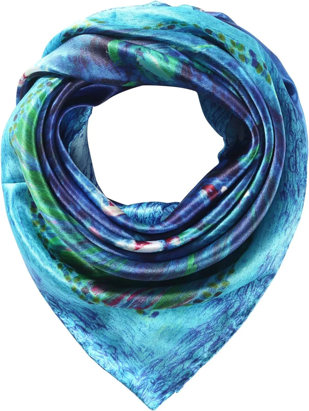Silk Scarfs Women Square Silk Scarf for Hair, 100% Pure Silk Head Scarf for Women Hand Rolling Edge 35''x35''