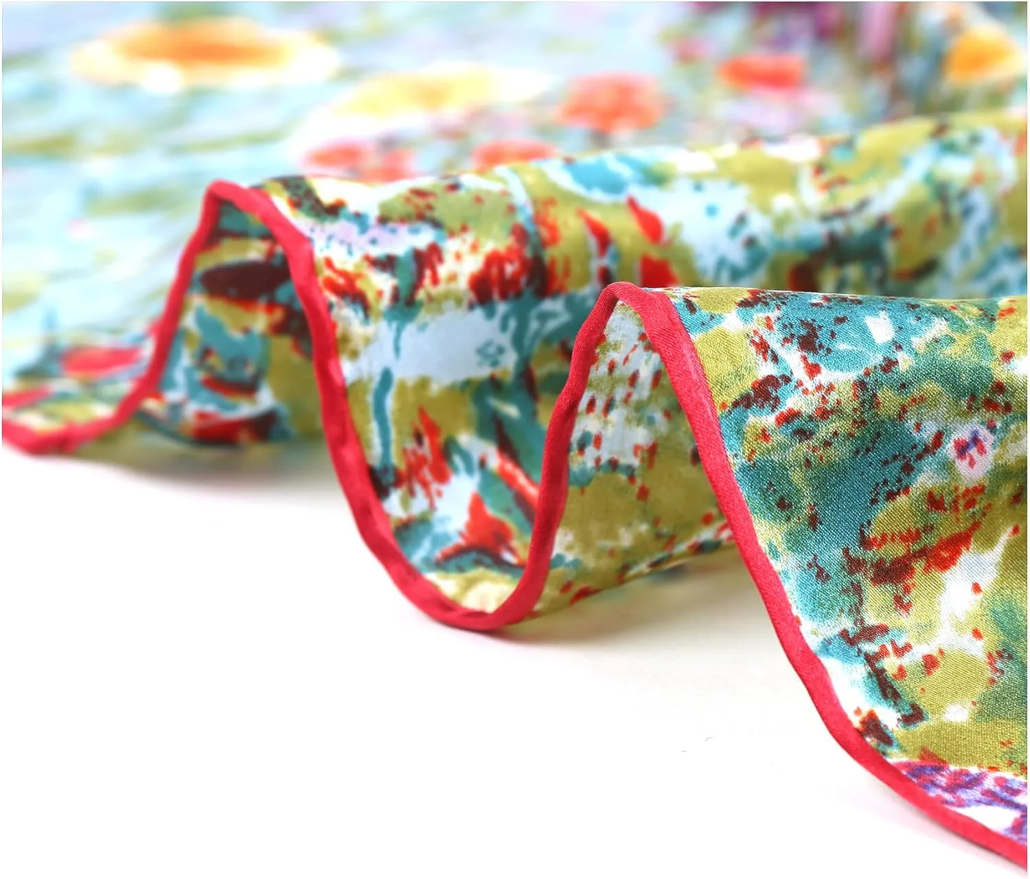 Silk Scarfs Women Square Silk Scarf for Hair, 100% Pure Silk Head Scarf for Women Hand Rolling Edge 35''x35''