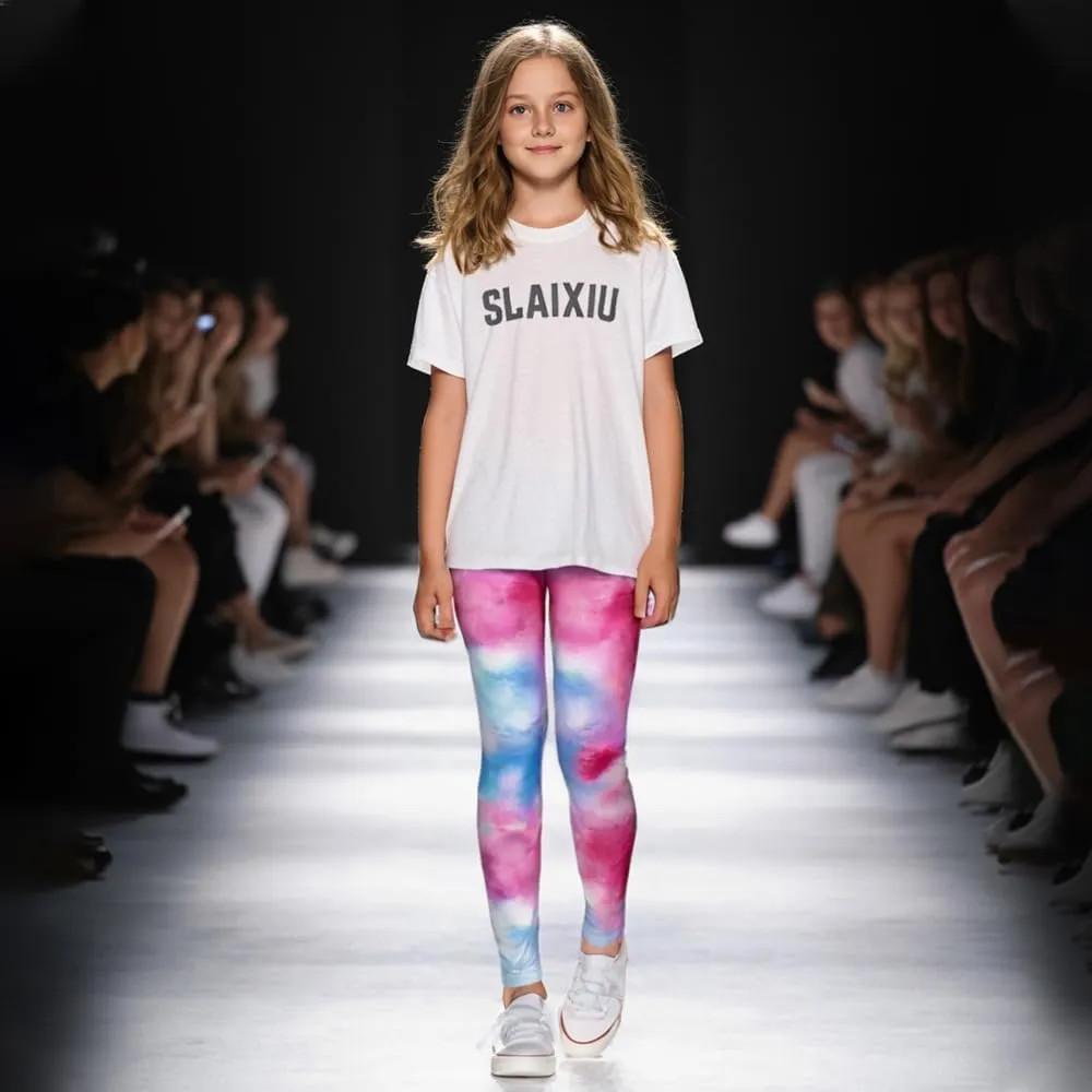 Slaixiu 4 Pack Leggings for Girls - Soft & Comfortable Ankle Length Printed Leggings for Kids (3T to 12 Years)