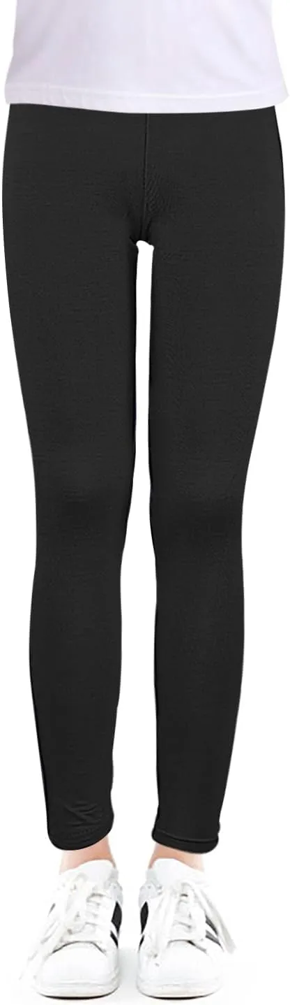 Slaixiu 4 Pack Leggings for Girls - Soft & Comfortable Ankle Length Printed Leggings for Kids (3T to 12 Years)