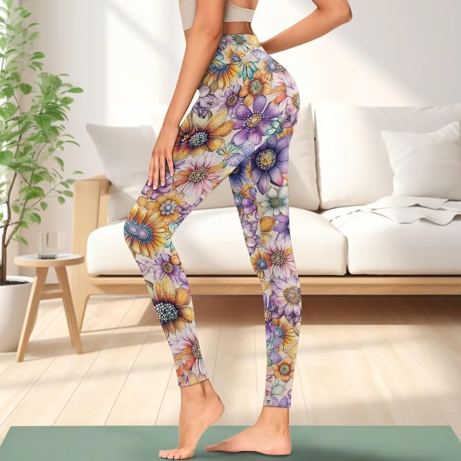 Soft Workout Leggings for Women Butt Lifting High Waisted Stretch Gym Yoga Pant Tummy Control Athletic Pants