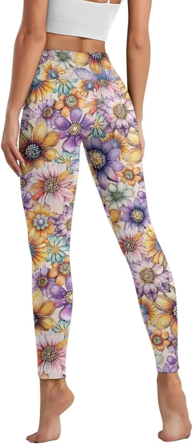 Soft Workout Leggings for Women Butt Lifting High Waisted Stretch Gym Yoga Pant Tummy Control Athletic Pants