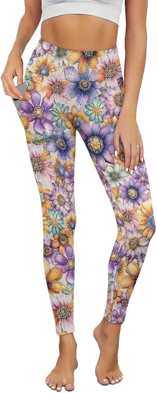 Soft Workout Leggings for Women Butt Lifting High Waisted Stretch Gym Yoga Pant Tummy Control Athletic Pants
