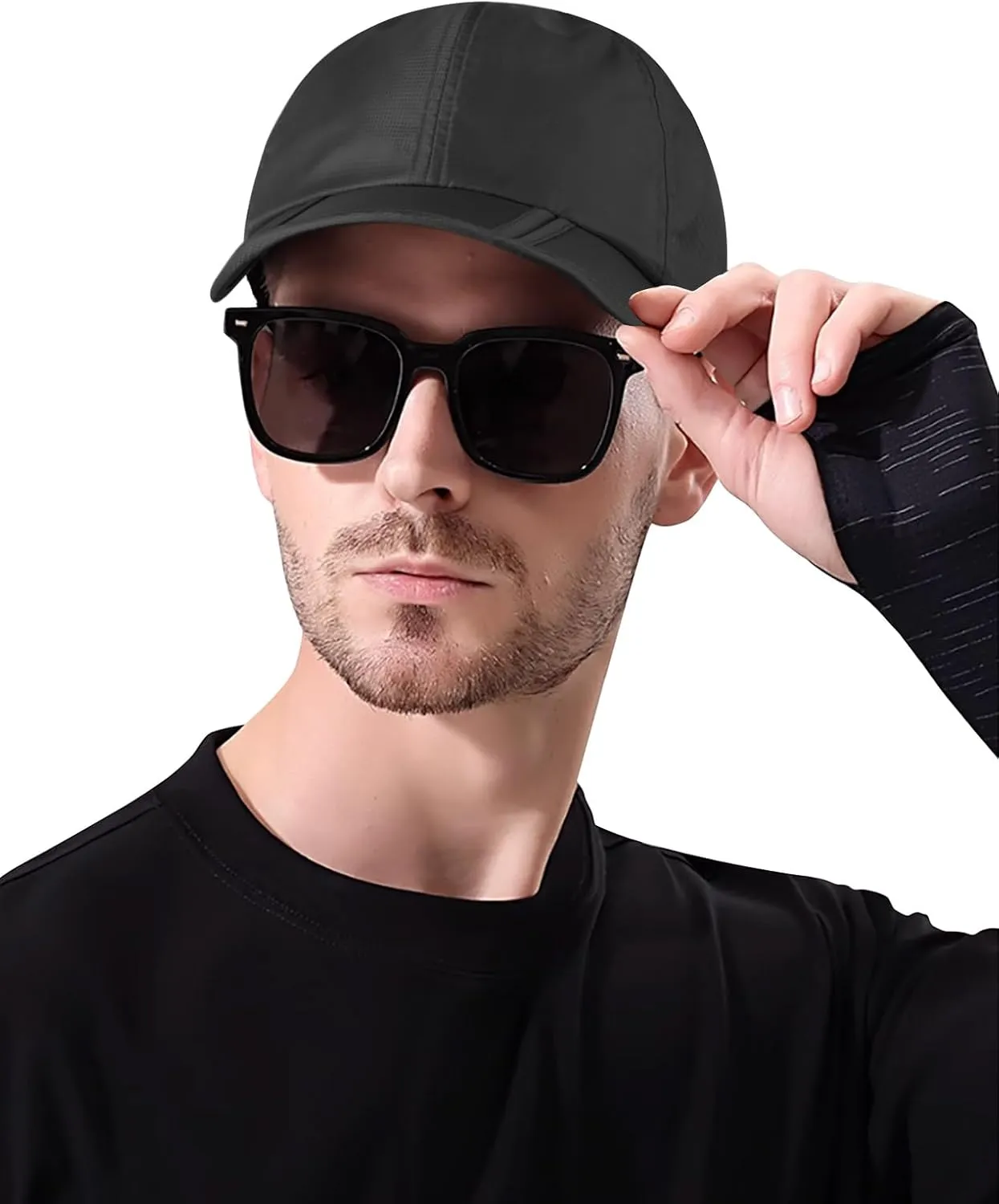 Sumolux Men Women Outdoor Rain Sun Waterproof Quick-Drying Long Brim Collapsible Portable Hat