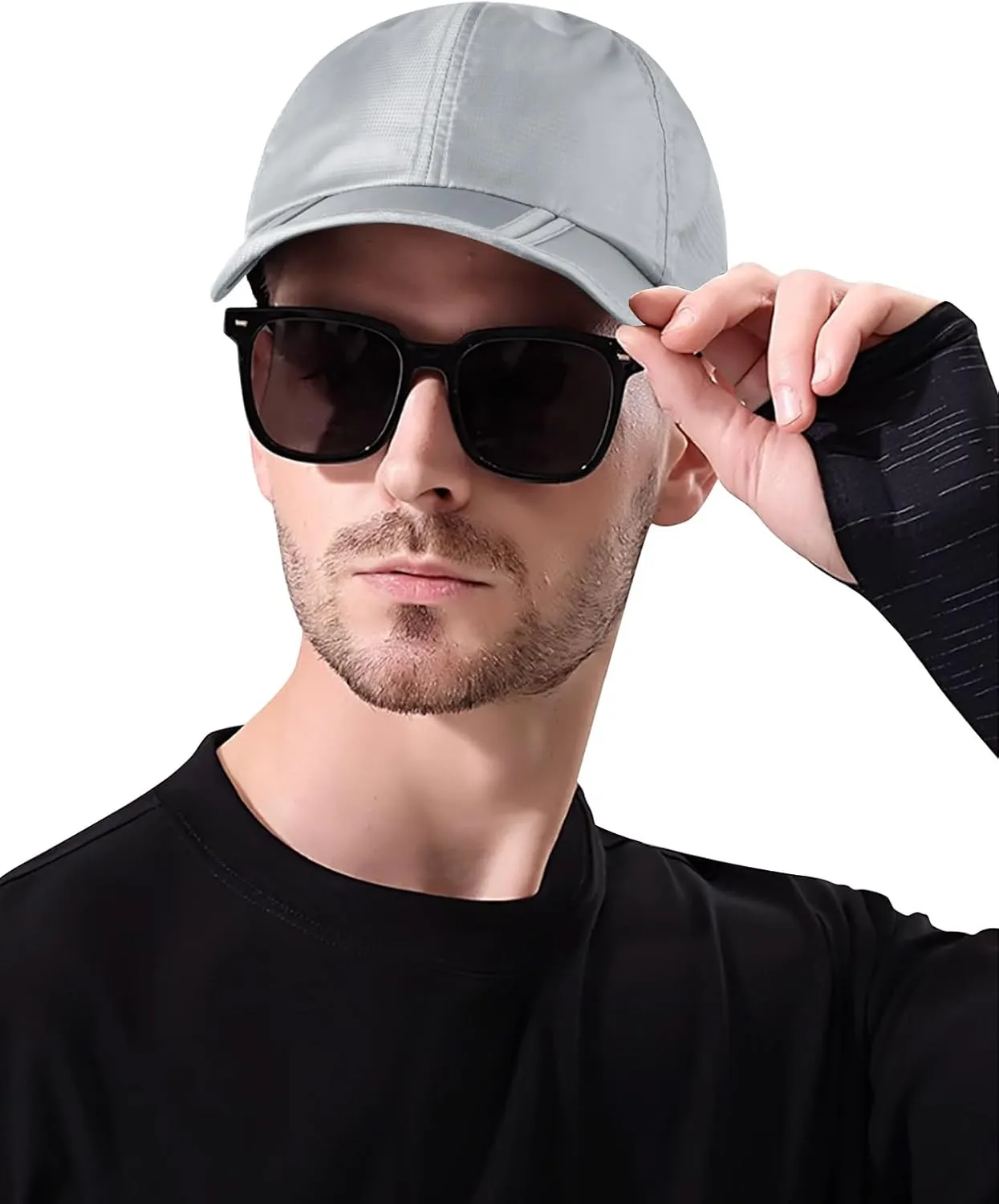 Sumolux Men Women Outdoor Rain Sun Waterproof Quick-Drying Long Brim Collapsible Portable Hat