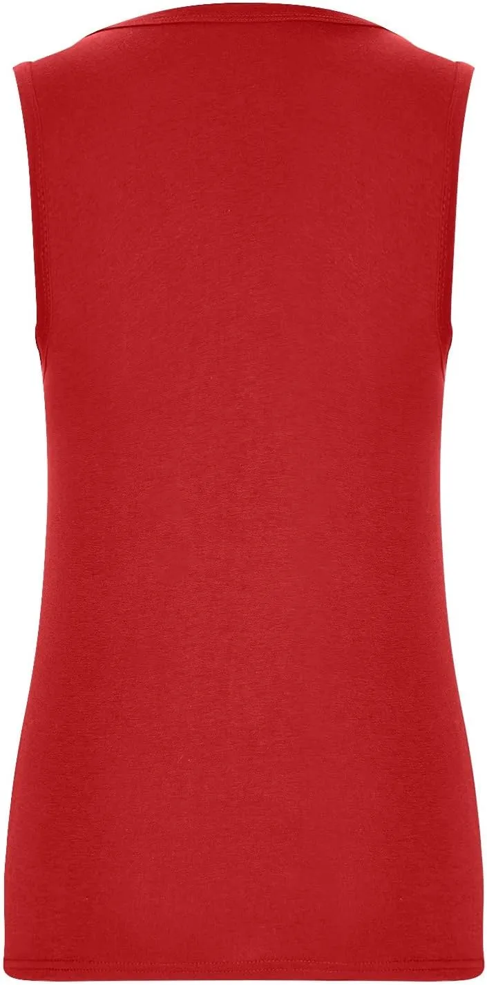 Tank Top for Women Keyhole V Neck Sleeveless Tank Tops Casual Loose Fit Summer Tee Shirts Business Work Shirt Blouses
