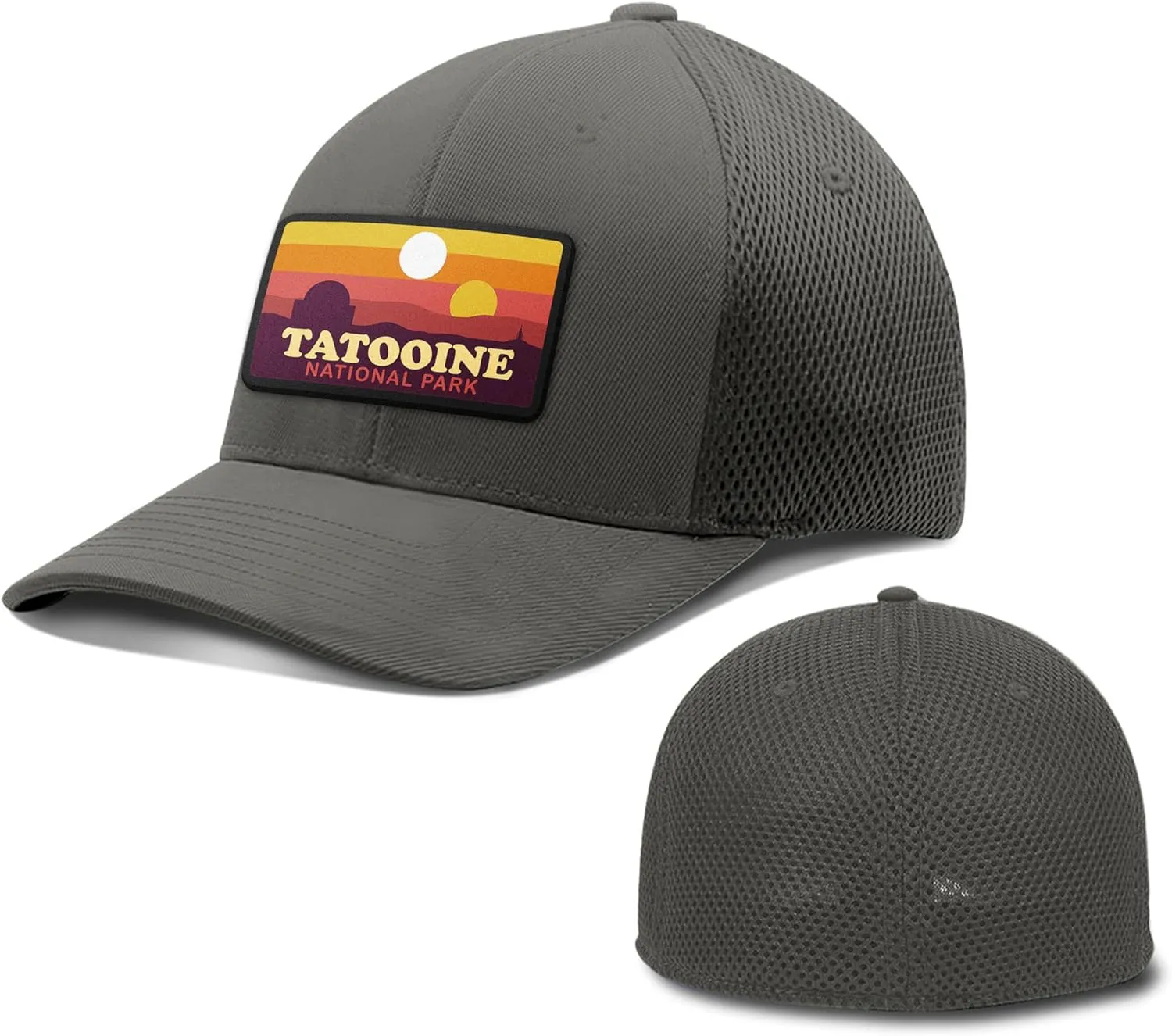 Tatooine National Park Patch Hat Fitted Flexfit Hats - Baseball Cap for Mens & Womens Ultrafibre Mesh for Casual Wear