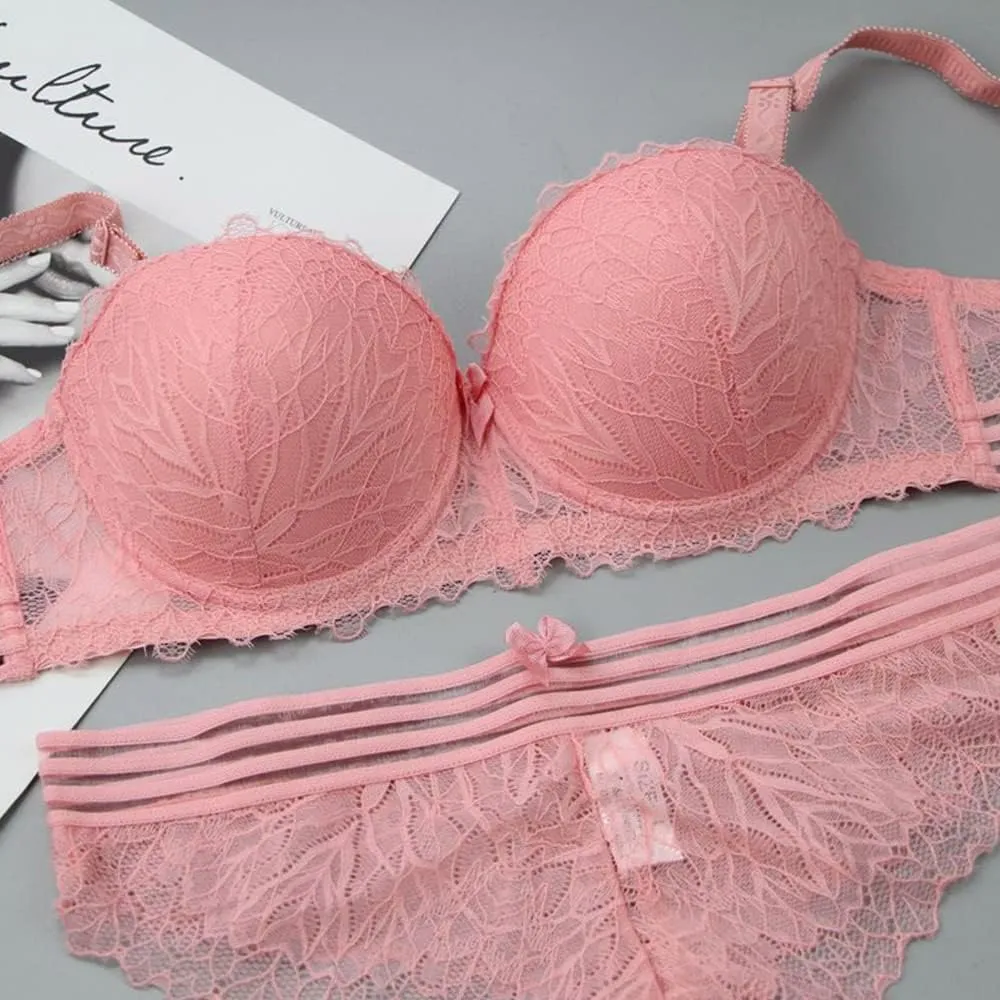 TELIMUSSTO Women Push up Bras and Panty Sets Lace Lingerie Set Underwire Bra and Thong Sets Sexy Bralette Underwear